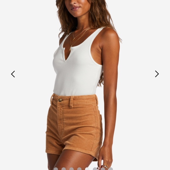 LIKE NEW Billabong Brown High Waisted Corduroy Fall Soft Shorts Size 26 - Picture 4 of 11